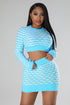 Women's Round Neck Wool Woven Hip Wrap Skirt Suit - ROUTINE FASHION